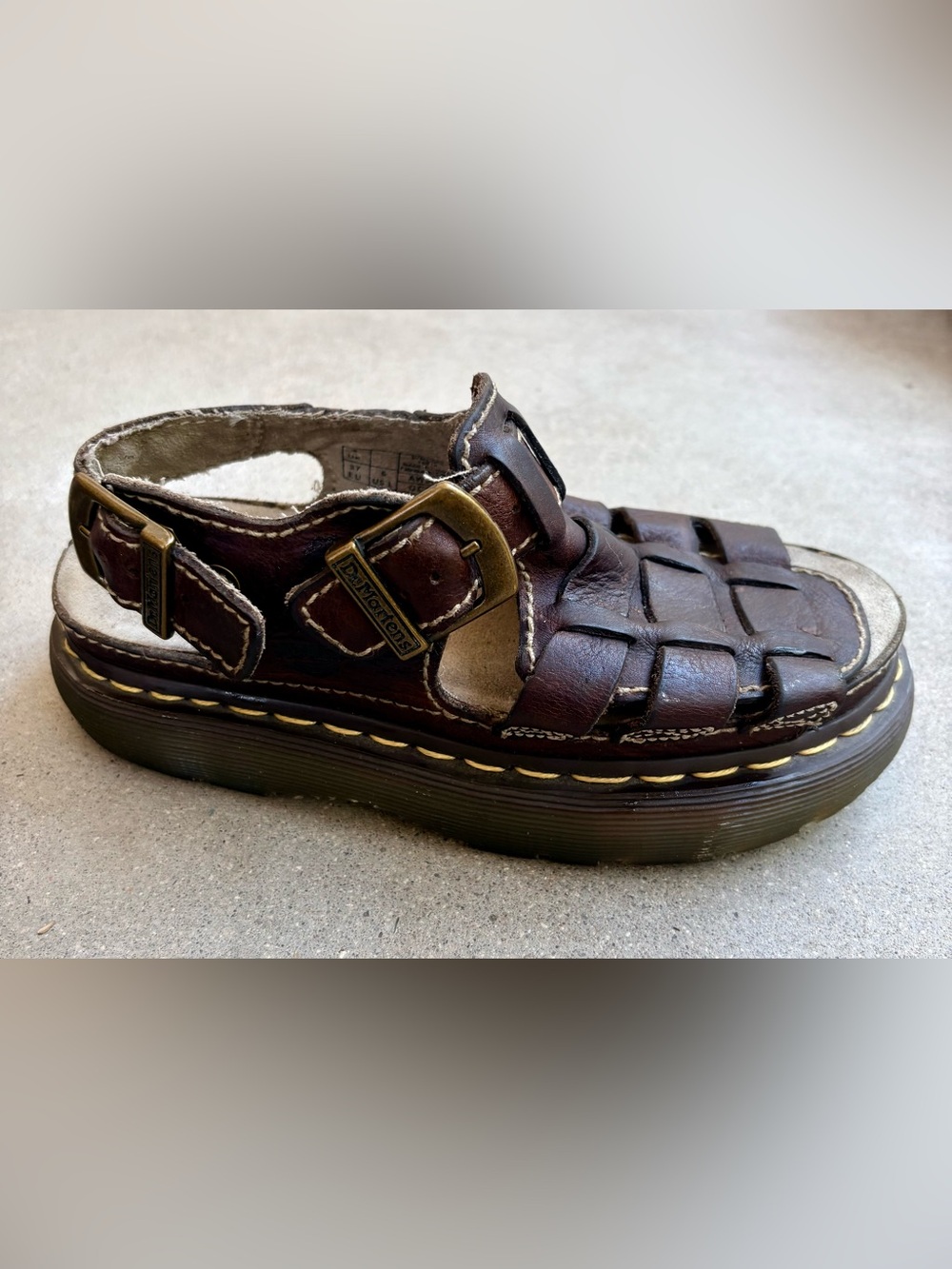 Vintage Y2K Dr Martens Fisherman Sandals EU 37 US 6 Brown Leather Rare EUC